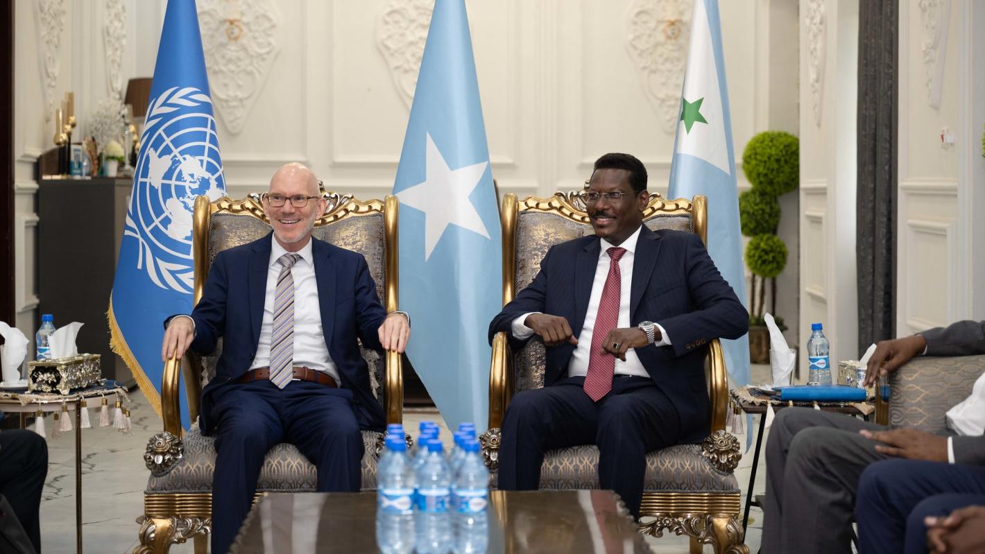 On Dhusamareb visit, top UN official highlights needs for national unity and notes local progress