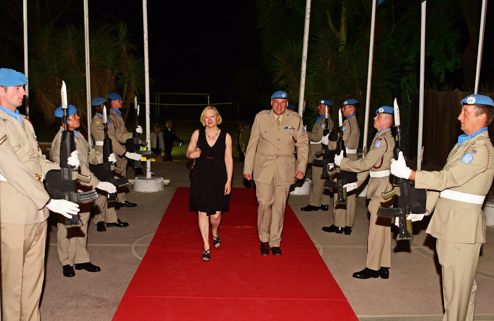 The Special Representative of the Secretary-General in Cyprus & Head of UNFICYP, Ms. Elizabeth Spehar, arrives at Ledra Palace Hotel in the buffer zone, where she hosted a UN Day reception on 27 October 2016. UNFICYP/Ludovit Veres